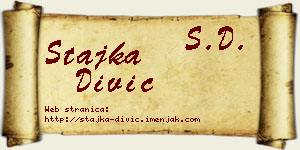 Stajka Divić vizit kartica